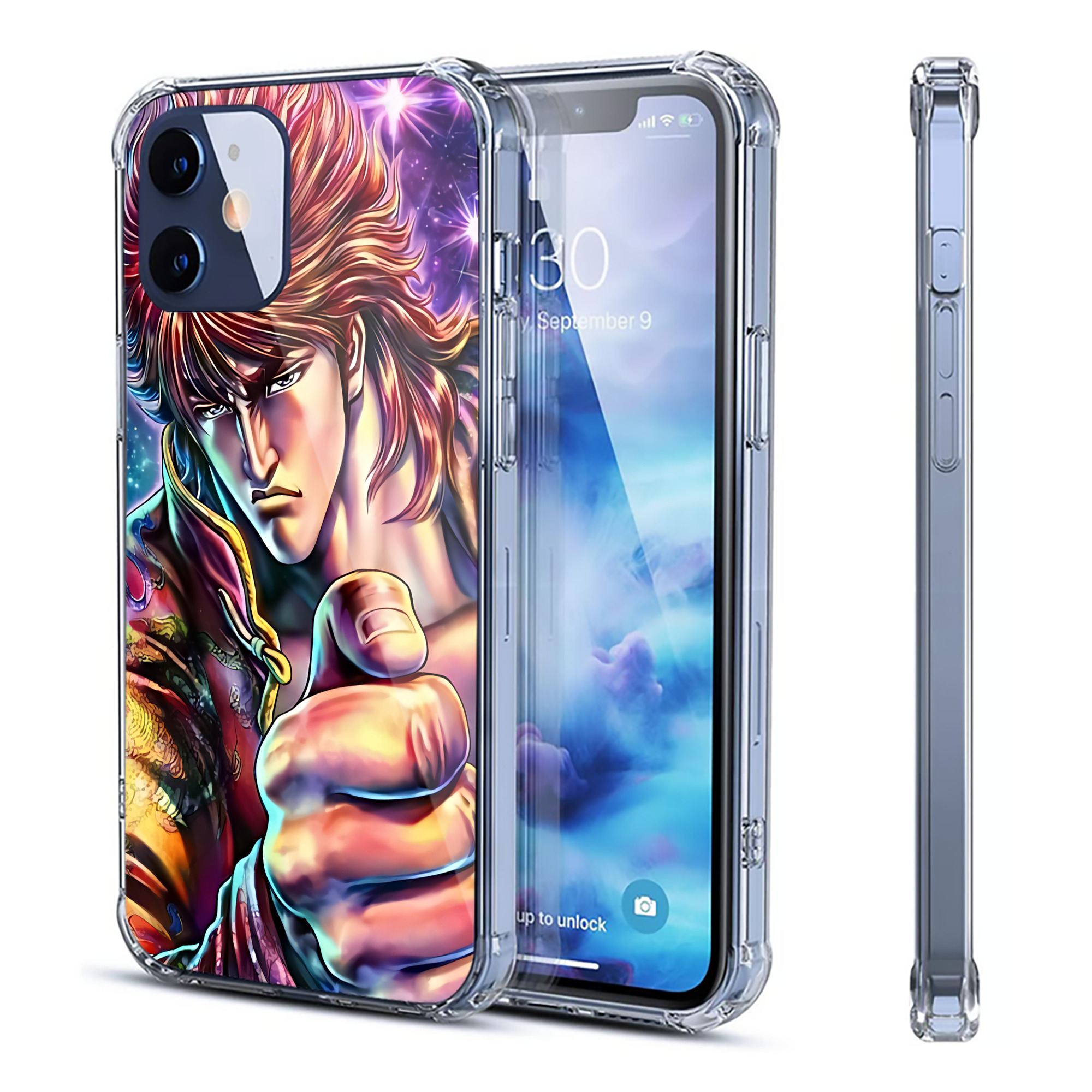 （画像用） 北斗の拳 Fist of the North Star 【iPhone 12シリーズ対応】透明スマホケース（クリアソフトケース）